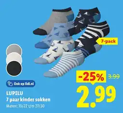 Lidl Lupilu 7 paar kinder sokken aanbieding