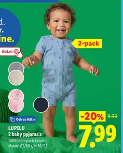 Lidl Lupilu 2 baby pyjama's aanbieding