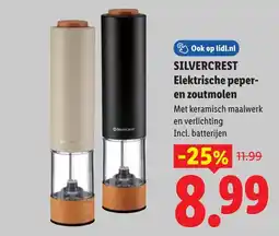 Lidl Silvercrest Elektrische peper- en zoutmolen aanbieding