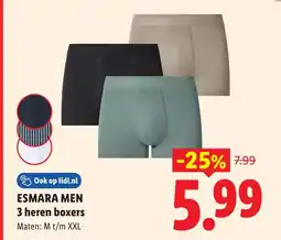 Lidl Esmara Men 3 heren boxers aanbieding