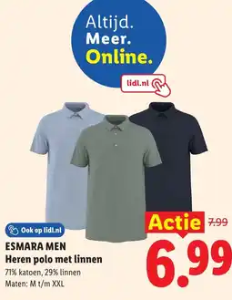 Lidl Esmara Men Heren polo met linnen aanbieding