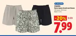 Lidl Esmara korte dames broek met linnen aanbieding