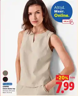 Lidl Esmara linnen dames top aanbieding