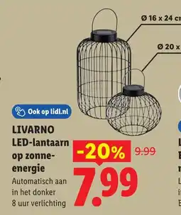 Lidl Livarno led-lantaarn op zonne- energie aanbieding
