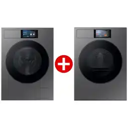 MediaMarkt Samsung Wasmachine Wf90f09c4su3 Bespoke 9000-serie + Samsung Droger Dv90f09f4su3 Bundel aanbieding