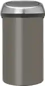 Bol.com Brabantia Touch Bin Prullenbak - 60 liter - Platinum/Matt Steel Fingerprint Proof deksel aanbieding
