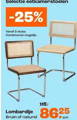 Kwantum Selectie eetkamerstoelen 25% aanbieding