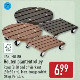 ALDI GARDENLINE Houten plantentrolley aanbieding