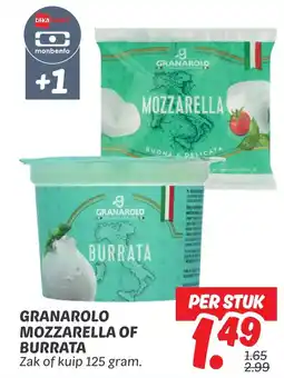 Dekamarkt Granarolo mozzarella of burrata aanbieding