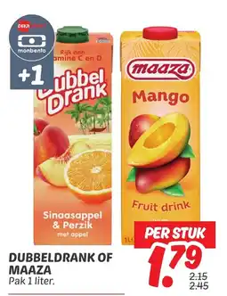 Dekamarkt Dubbeldrank of maaza aanbieding