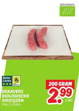 Dekamarkt Dekavers biologische saucijzen aanbieding