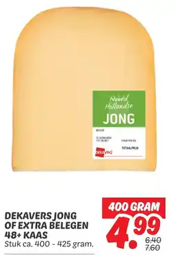Dekamarkt Dekavers jong of extra belegen 48+ kaas aanbieding