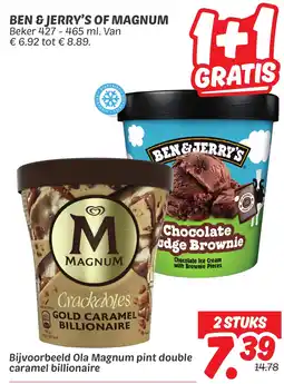 Dekamarkt Ben & jerry's of magnum aanbieding