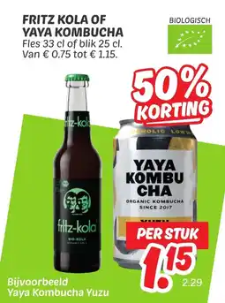 Dekamarkt Fritz kola of yaya kombucha aanbieding
