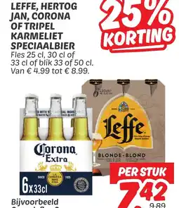 Dekamarkt Leffe, hertog jan, corona of tripel karmeliet speciaalbier aanbieding