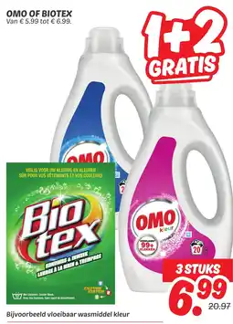Dekamarkt Omo of biotex aanbieding
