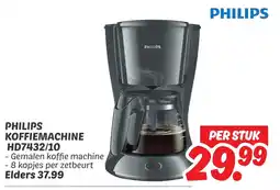 Dekamarkt Philips koffiemachine hd7432/10 aanbieding