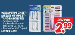 Dekamarkt Wegwerpscheer- mesjes of opzet tandenborstel aanbieding