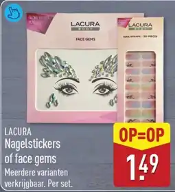 ALDI Lacura Nagelstickers of face gems aanbieding