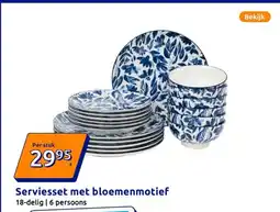 Action Serviesset met bloemenmotief aanbieding