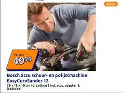 Action Bosch accu schuur- en polijstmachine EasyCurvSander 12 aanbieding