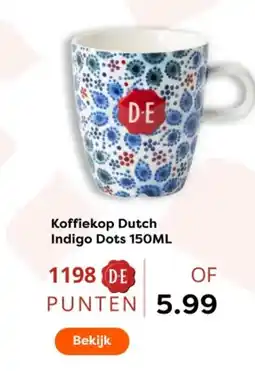 The Read Shop Koffiekop Dutch Indigo Dots aanbieding