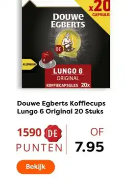 The Read Shop Douwe Egberts Koffiecups Lungo 6 Original 20 Stuks aanbieding