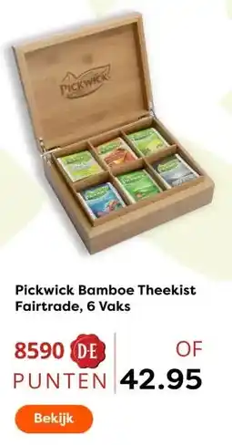 The Read Shop Pickwick Bamboe Theekist Fairtrade, 6 Vaks aanbieding