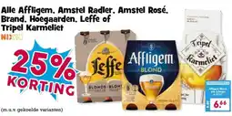 Boon`s Markt Alle Affligem, Amstel Radler, Amstel Rosé. Brand, Hoegaarden, Leffe of Tripel Karmeliet aanbieding