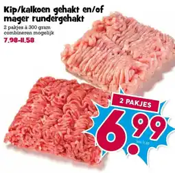 Boon`s Markt Kip/kalkoen gehakt en/of mager rundergehakt aanbieding