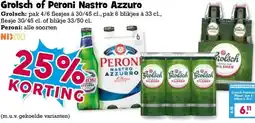 Boon`s Markt Grolsch of Peroni Nastro Azzuro aanbieding