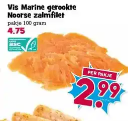 Boon`s Markt Vis Marine gerookte Noorse zalmfilet aanbieding
