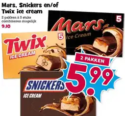 Boon`s Markt Mars, Snickers en/of Twix ice cream aanbieding