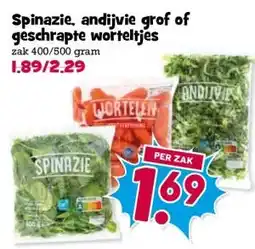 Boon`s Markt Spinazie, andijvie grof of geschrapte worteltjes aanbieding