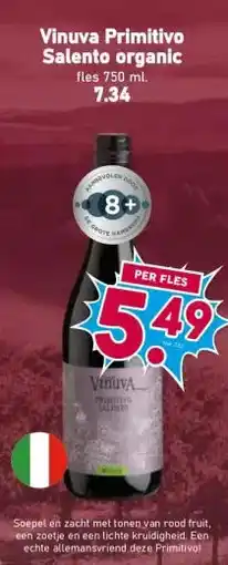 Boon`s Markt Vinuva Primitivo Salento organic aanbieding