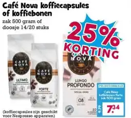 Boon`s Markt Café Nova koffiecapsules of koffiebonen aanbieding