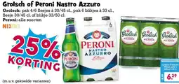 Boon`s Markt Grolsch of Peroni Nastro Azzuro aanbieding