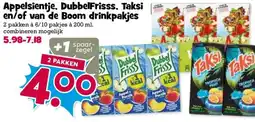 Boon`s Markt Appelsientje, DubbelFrisss, Taksi en/of van de Boom drinkpakjes aanbieding