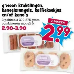 Boon`s Markt g'woon krakelingen. kaneelstengels, koffiekoekjes en/of kano's aanbieding