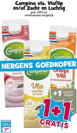 Boon`s Markt Campina vla, Vlaflip en/of Zacht en Luchtig aanbieding