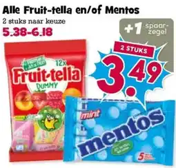 Boon`s Markt Alle Fruit-tella en/of Mentos aanbieding