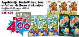 Boon`s Markt Appelsientje, DubbelFrisss, Taksi en/of van de Boom drinkpakjes aanbieding