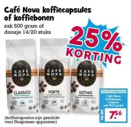 Boon`s Markt Café Nova koffiecapsules of koffiebonen aanbieding