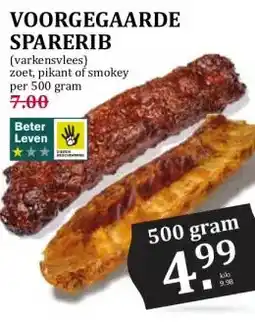 Boon`s Markt VOORGEGAARDE SPARERIB aanbieding