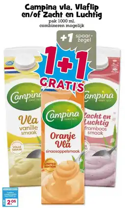 Boon`s Markt Campina vla, Vlaflip en/of Zacht en Luchtig aanbieding