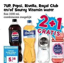 Boon`s Markt 7UP. Pepsi, Rivella. Royal Club en/of Sourcy Vitamin water aanbieding