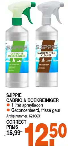 Correct SJIPPIE CABRIO & DOEKREINIGER aanbieding