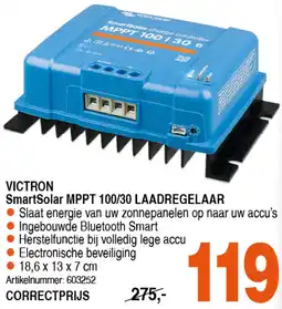 Correct VICTRON SmartSolar MPPT 100/30 LAADREGELAAR aanbieding