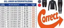 Correct GILL JUNIOR WATERSPORTKLEDING aanbieding