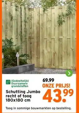 GAMMA Schutting Jumbo recht of toog 180x180 cm aanbieding